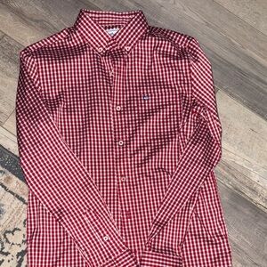 Southern Tide Red Checkered Kids Button Down Shirt